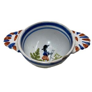 Breton Eared Lug Bowl with a Man  Henriot , Quimper